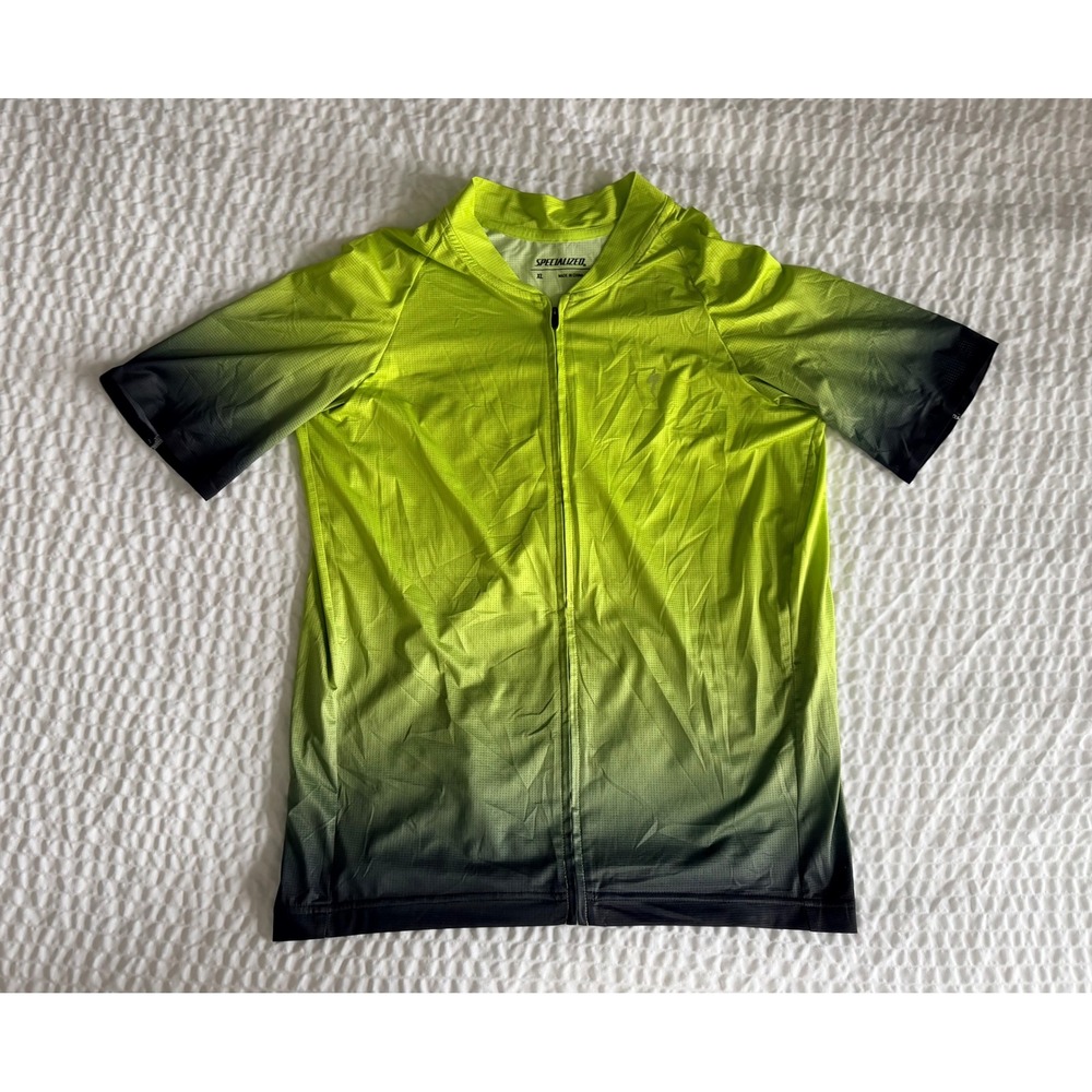 Specialized HYPRVIZ Cycling Jersey XL Neon Yellow Black Full Zip Reflective Bike